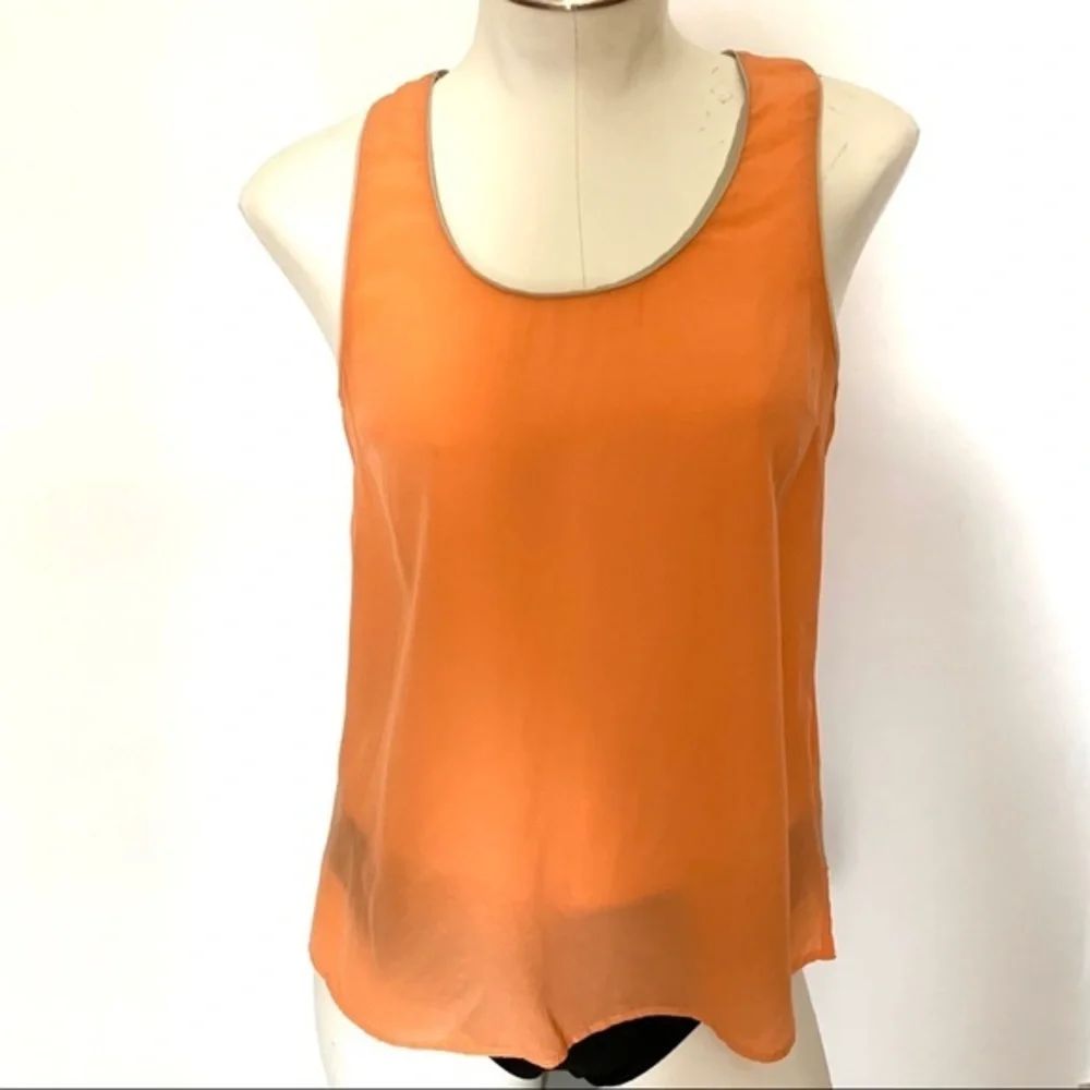 Anthropologie Maeve Hi-Low Silk Peach & Tank Tank